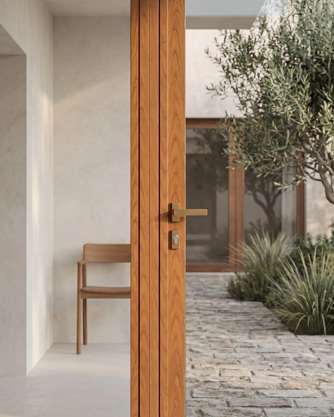 Esempio di portafinestra in finitura legno