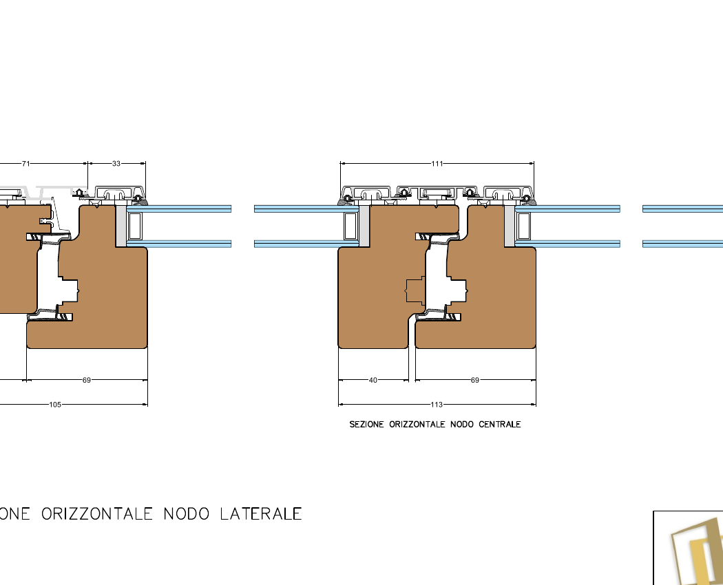 Sezione tecnica di profilo complanare